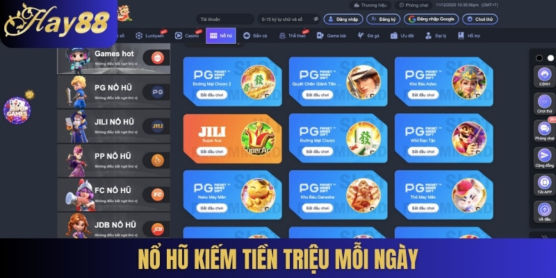 Nổ hũ kiếm tiền triệu mỗi ngày