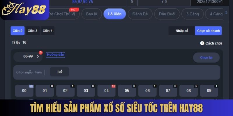 Tìm hiểu sản phẩm Xổ số siêu tốc trên Hay88